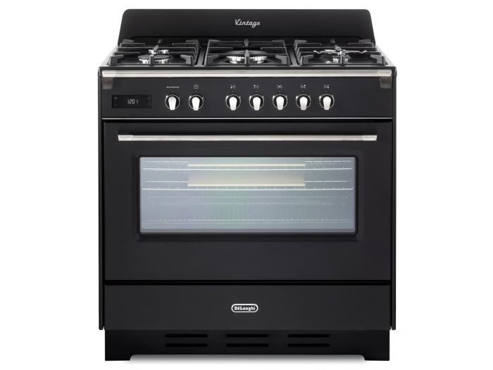 90cm Free Standing Multifunction Electric Oven with 5 Burner Gas Cooktop - DEFV120LMB