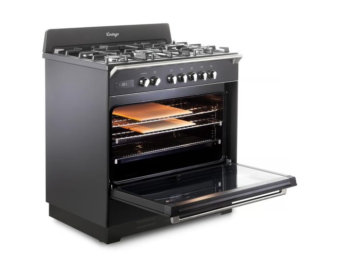 90cm Free Standing Multifunction Electric Oven with 5 Burner Gas Cooktop - DEFV120LMB - Image 2