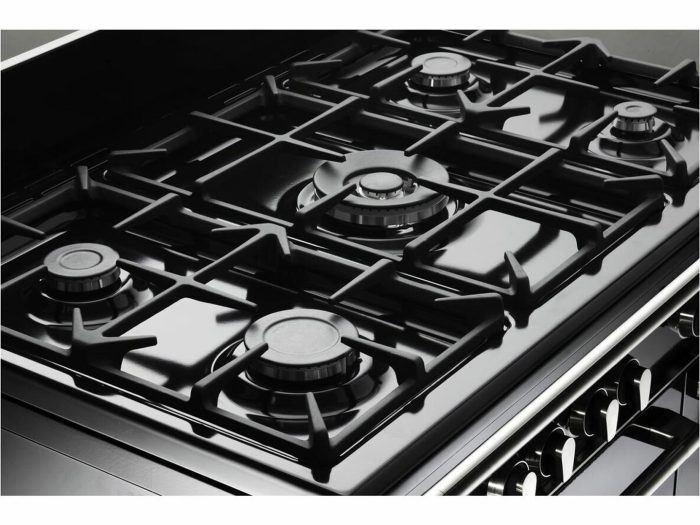 90cm Free Standing Multifunction Electric Oven with 5 Burner Gas Cooktop - DEFV908BK - Image 4