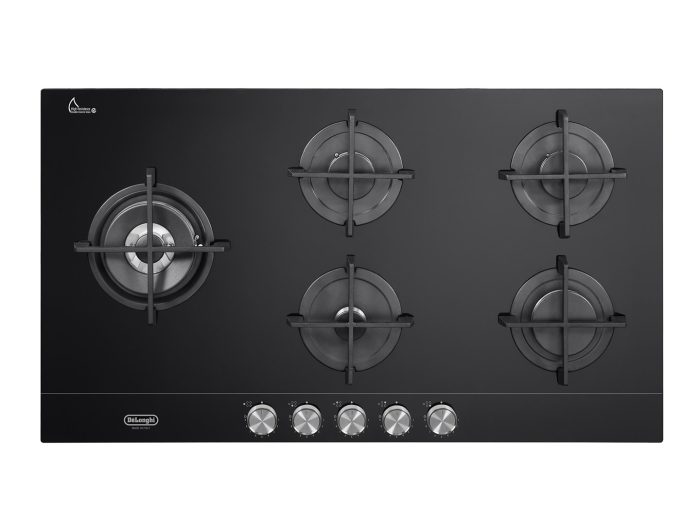 90cm 5 Burner Black Glass Gas Cooktop - NSL 590 D NCM